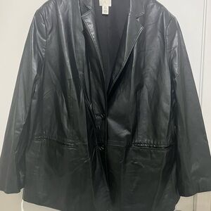 Women's Black Faux Leather Jacket